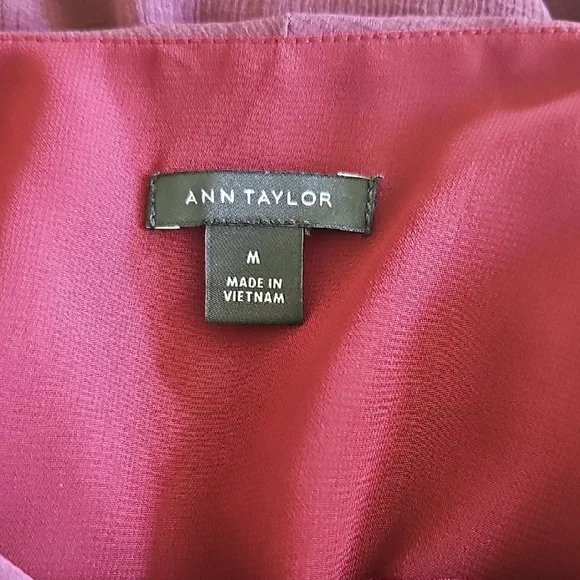 Ann Taylor Red Ruffled Tie Front Blouse - Picture 8 of 8